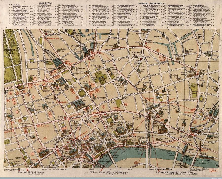 http://mappinglondon.co.uk/2014/londons-sites-of-medical-interest-1913/